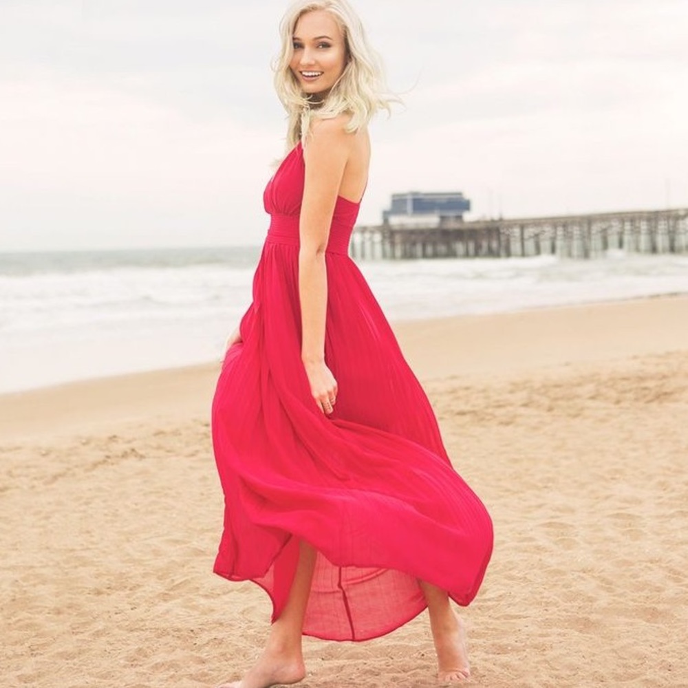She and Sky Pleated Maxi Dress NWT!